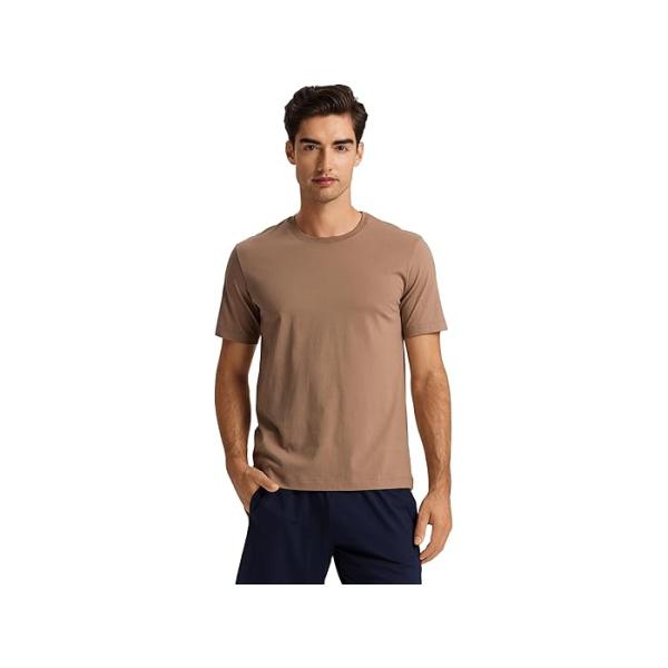 (取寄) ハンロ メンズ リビング ショート スリーブ クルー ネック シャツ Hanro men Living Short Sleeve Crew Neck Shirt Portabella Beige HANRO (取寄) ハンロ メンズ リビング ショート スリーブ クルー