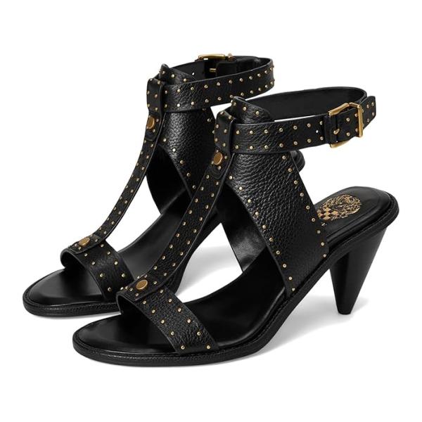 (取寄) ヴィンスカムート レディース スタデッド コーン ヒール サンダル Vince Camuto women Faunie Studded Cone Heel Sandals Black VINCE CAMUTO（ヴィンスカムート） (取寄) レディース スタデッド