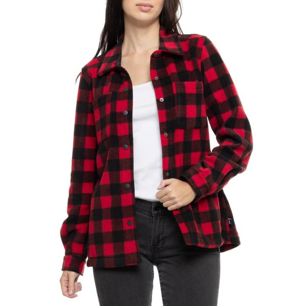 (取寄) ランズエンド ポラール フリース シャツ ジャケット - スナップ フロント Lands' End Polar Fleece Shirt Jacket - Snap Front Pink Plaid ランズエンド（LANDS' END） (取寄) ポラール フリース シャツ