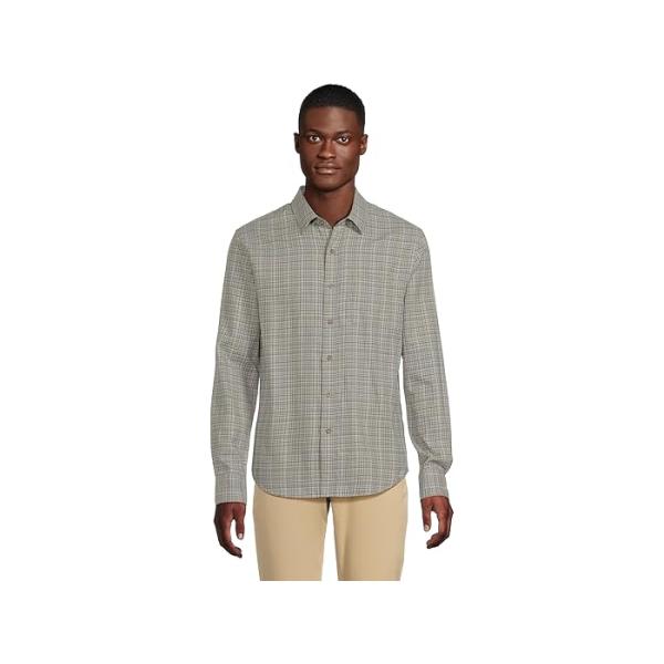 (取寄) ヴィンス メンズ プレイド セパレート プラケット ロング スリーブ シャツ Vince men Highclere Plaid Separate Placket Long Sleeve Shirt Pistachio Combo VINCE（ヴィンス） (取寄) メンズ プレイド セパレート プラケット