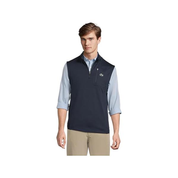 (取寄) ラコステ メンズ スリーブレス クオーター ジップ セーター Lacoste men Sleeveless Quarter Zip Sweater Navy Blue LACOSTE（ラコステ） P最大17倍1/1限定 (取寄) メンズ スリーブレス