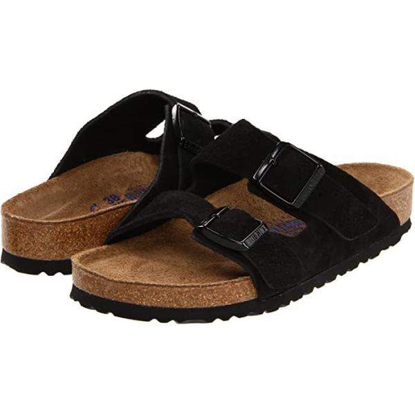 () rPVgbN A]i \tg tbgxbh - XG[h (jZbNX) Birkenstock Arizona Soft Footbed  - Suede (Unisex) Black Suede