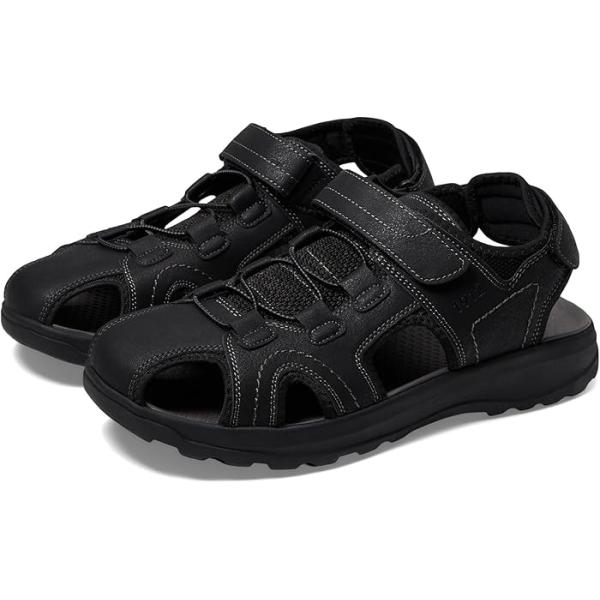 (取寄) ナン ブッシュ メンズ ハック スポーツ クローズド トゥ フィッシャーマン サンダル Nunn Bush men Huck Sport Closed Toe Fisherman Sandal Black Multi 取寄) ナン ブッシュ メンズ ハック スポーツ クローズド トゥ