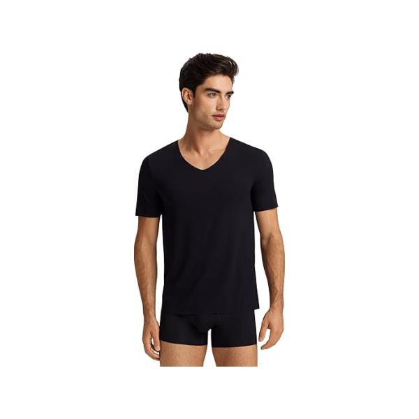 (取寄) ハンロ メンズ クリーン カット ショート スリーブ V-ネック シャツ Hanro men Clean Cut Short Sleeve V-neck Shirt Black HANRO (取寄) ハンロ メンズ クリーン カット ショート スリーブ V