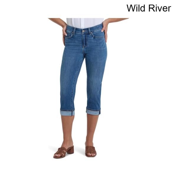 (取寄) エヌワイディージェイ マリリン クロップ カフ ジーンズ イン ワイルド リバー nydj Marilyn Crop Cuff Jeans in Wild River