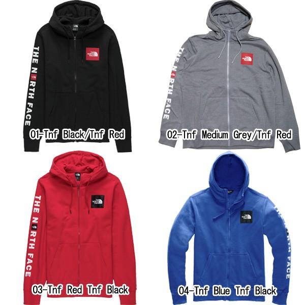 the north face men's red box patch full zip hoodie