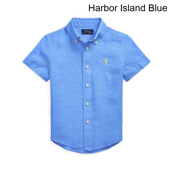 (取寄) ポロ・ラルフ・ローレン リネン半袖シャツ（トドラー/リトルキッド） polo ralph lauren Linen Short Sleeve Shirt (Toddler/Little Kid)