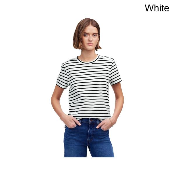 (取寄) メイドウェル コットンパーフェクトクルーネックティーストライプ madewell Cotton Perfect Crewneck Tee Stripe