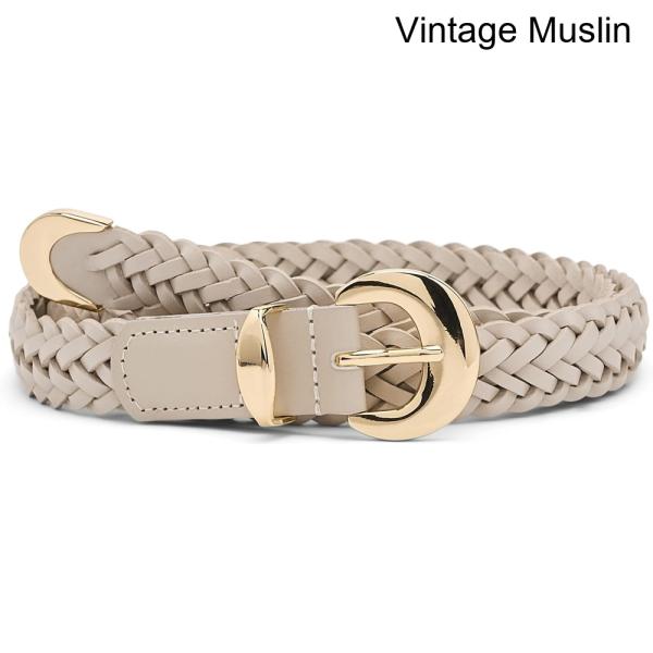 (取寄) メイドウェル ドームバックルワイドベルトウィンウーブンレザー madewell Domed-Buckle Wide Belt in Woven Leather