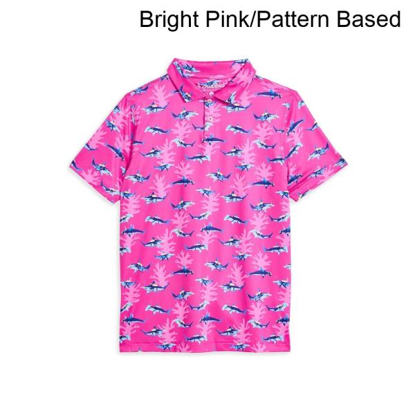 (取寄) チャビーズ ザ・グレートピンクシャークパフォーマンスポロシャツ（ビッグキッド） chubbies The Great Pink Shark Performance Polo (Big Kid)