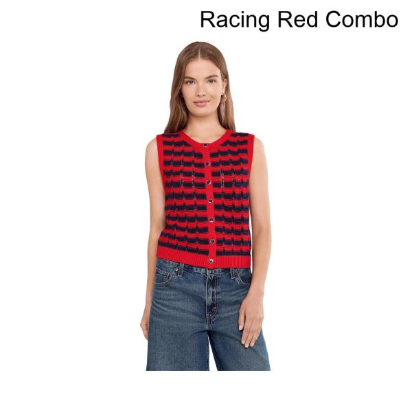 (取寄) 525アメリカ アイスラストライプボタンフロントベスト 525 america Isla Striped Button Front Vest