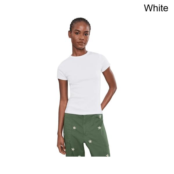 (取寄) メイドウェル リブショートスリーブクルーネックTシャツセンターバック madewell Ribbed Short Sleeve Crew Neck Tee with Center Back