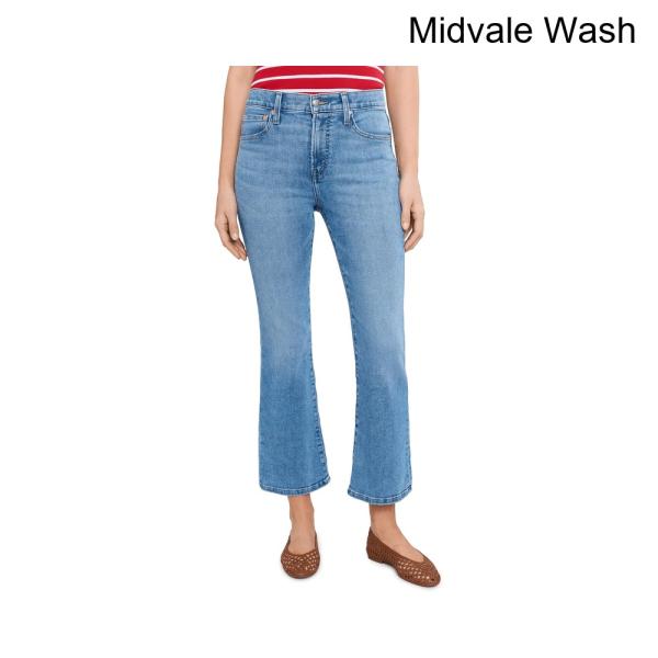 (取寄) メイドウェル ストレッチフレアクロップミッドヴェールウォッシュウィズロウ madewell Stretch Flare Crop in Midvale Wash with Raw