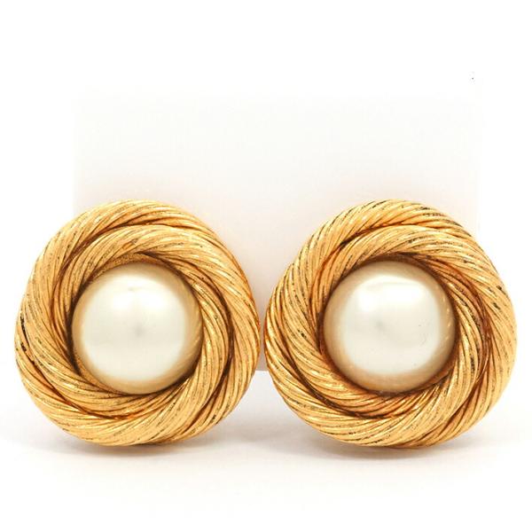 CHANEL 【返品OK】シャネル バロックパール ロゼットフレーム クリップ  