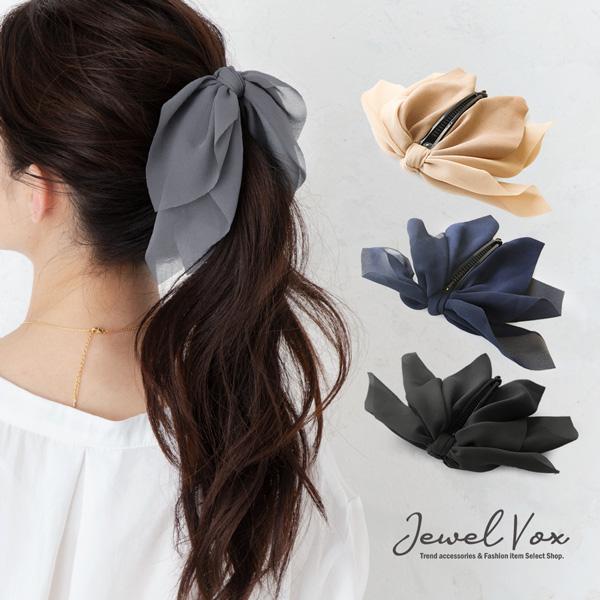 Jewel VOX バナナクリップ リボン 30代 40代 50代 ヘアクリップ Jewel VOX バナナクリップ リボン 30代 40代 50代 ヘアクリップ