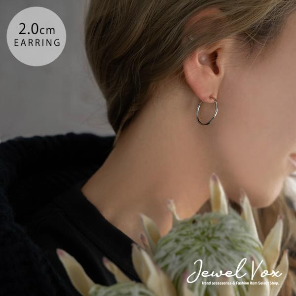 Jewel VOX イヤリング ノンホールピアス レディース フープ 2.0cm