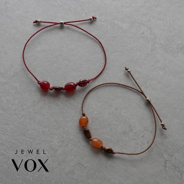 Jewel VOX ブレスレット 金属アレルギー レディース 天然石 レッド