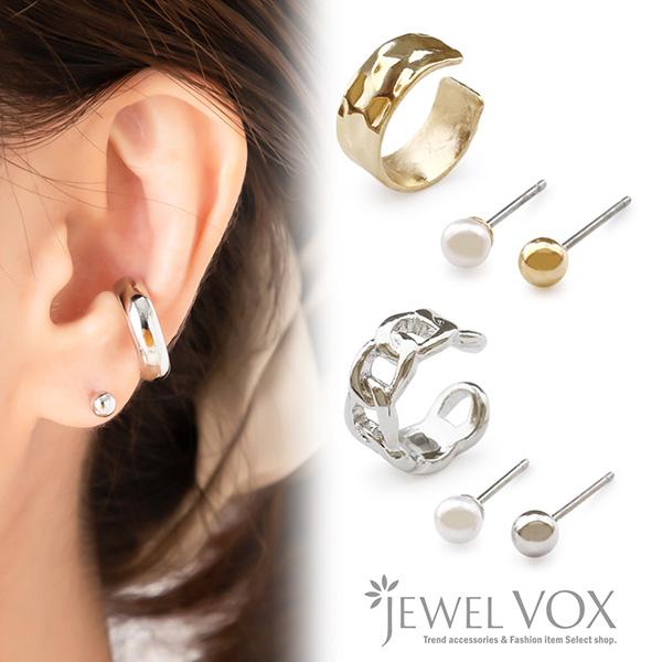 Jewel VOX ピアス イヤーカフ イヤリング レディース 片耳用 3点 Jewel VOX ピアス イヤーカフ イヤリング レディース 片耳用 3点
