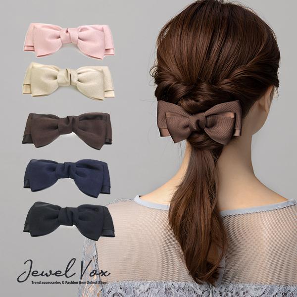 Jewel VOX バレッタ ヘアアクセサテン グログラン リボン ヘア Jewel VOX バレッタ ヘアアクセサテン グログラン リボン ヘア