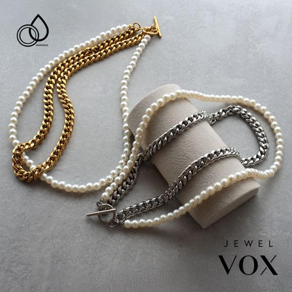 Jewel VOX ネックレス レディース ショート ステンレス製 金属
