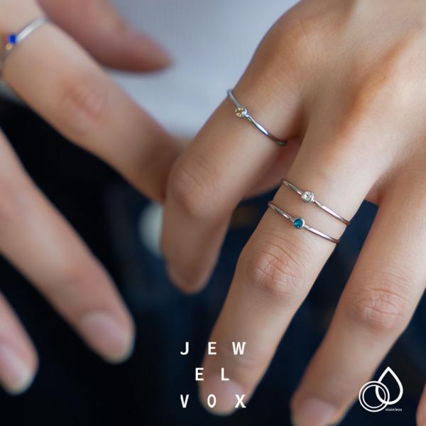リング 指輪 レディース ステンレス製 金属アレルギー ストーン 誕生石 誕生日 華奢 小ぶり ニュアンス シンプル デザイン シルバー 爆買