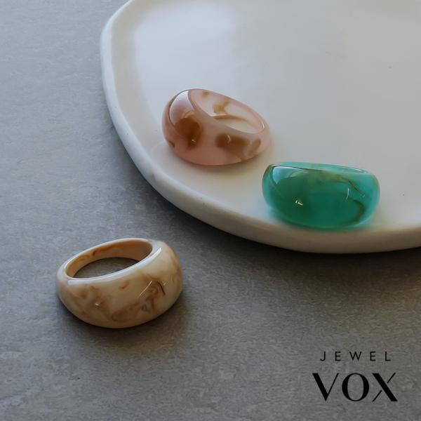 19 アクリルリング セット 多色　瑪瑙 Jewel VOX リング 指輪 レディース 金属アレルギー アクリル樹脂