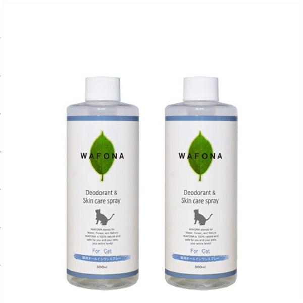 【WAFONA】【猫用】オールインワンスプレー　付け替えボトル300ml　2本セット　猫用品　犬用品　小型犬　中型犬　お手入れ　保湿　スキンケア　爆買