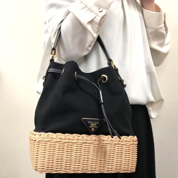 【美品✨】PRADA プラダ　カゴバッグ　2way ショルダーバッグ　巾着 美品✨】PRADA プラダ カゴバッグ 2way ショルダーバッグ 巾着