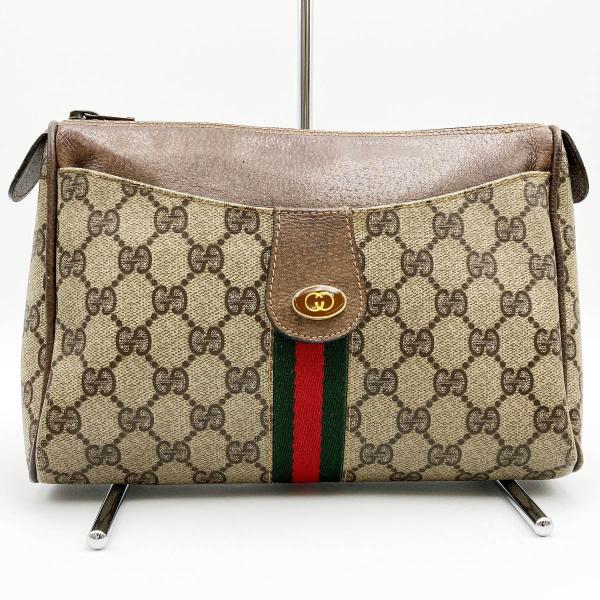 GUCCI ポーチ　セカンドバッグ　GGスプリーム　オールドグッチ　ネイビー GUCCI オールドグッチ セカンドバッグ クラッチバッグ GG柄