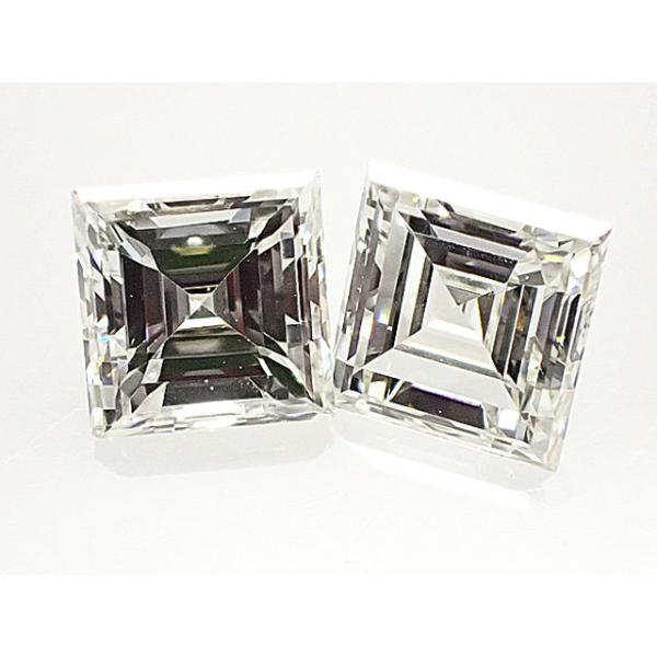 ダイヤモンド ルース ペア組 0.428ct H VS1 ＆ 0.440ct H SI1 スクエア