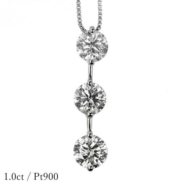 Trilogy（トリロジー） ダイヤモンド ネックレス スリーストーン 1.0ct