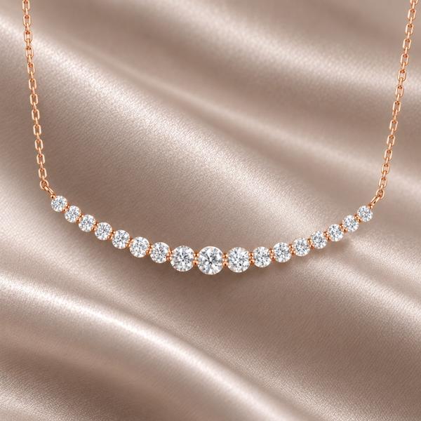 ダイヤモンド ネックレス ラインネックレス 0.5ct K18 ピンクゴールド 