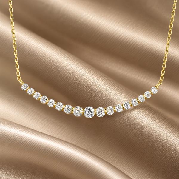 ダイヤモンド ネックレス ラインネックレス 0.5ct K18 イエロー 