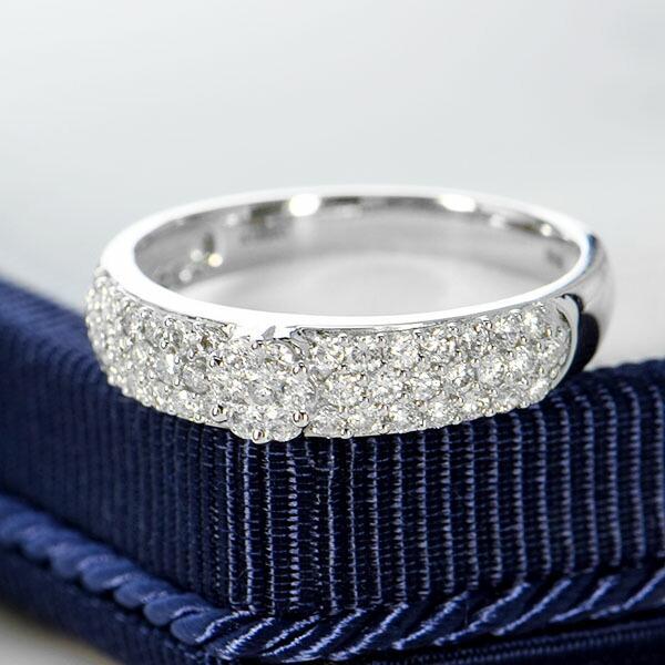 ダイヤモンド リング パヴェ K18 ホワイトゴールド 0.5ct パヴェ 