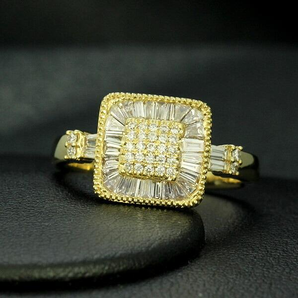 ダイヤ リング K18 テーパーダイヤ0.40ct ダイヤモンド 指輪