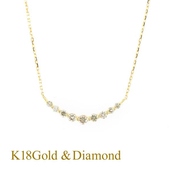 ジュエリーフィガロ ネックレス ダイヤモンド K18 YG レディース