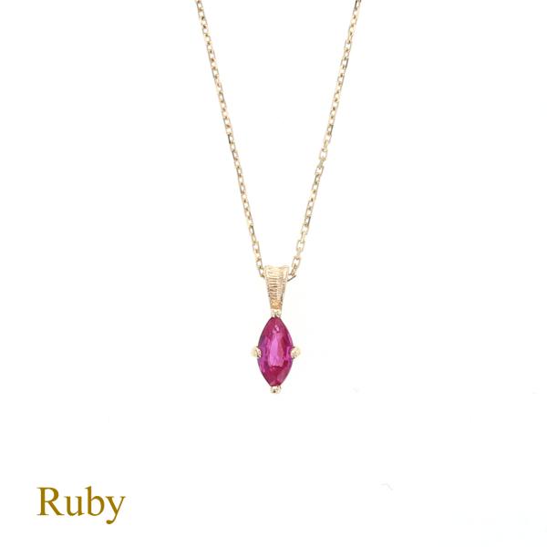 ジュエリーフィガロ ネックレス K10 YG ルビー イエローゴールド 10K