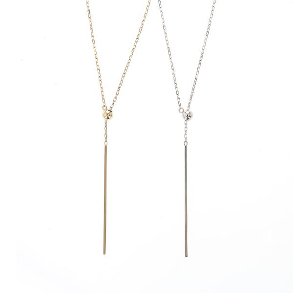 ジュエリーフィガロ ネックレス K10 WG YG Y字 ラリエット レディース