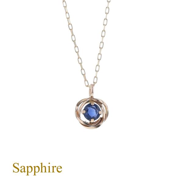 【未使用に近い】agateネックレス 9月誕生石サファイア　K10 未使用に近い】agateネックレス 9月誕生石サファイア K10 未使用に近い