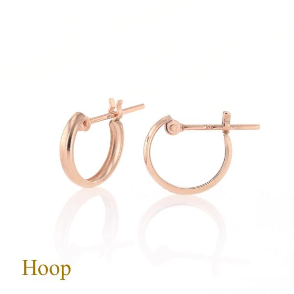 ジュエリーフィガロ ピアス K10 PG フープピアス ピンクゴールド