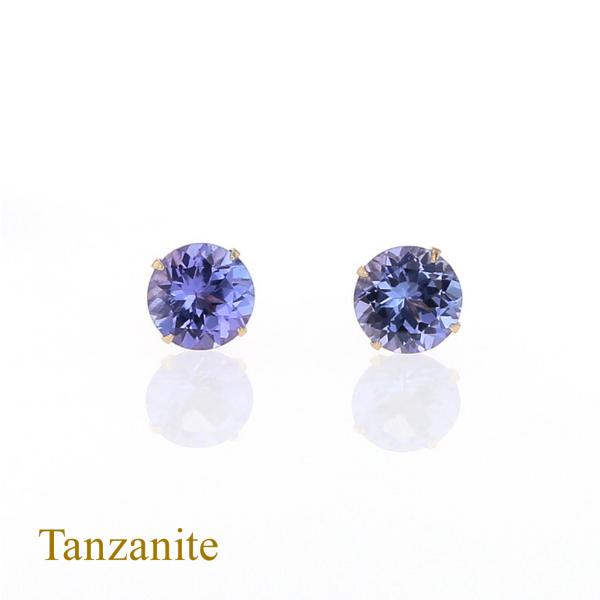 ジュエリーフィガロ ピアス K10 YG タンザナイト 一粒 大粒 イエロー