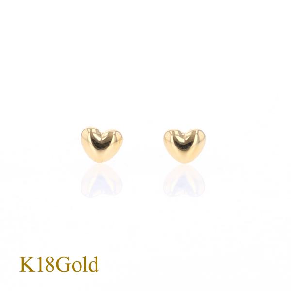 ジュエリーフィガロ ピアス K18 YG ハート イエローゴールド スタッド