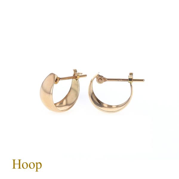 ジュエリーフィガロ ピアス K10 YG フープ 月甲ピアス フープピアス