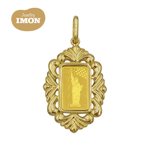 新品」純金 K24 リバティ インゴット 1g K18 枠 ペンダント : Jewelry