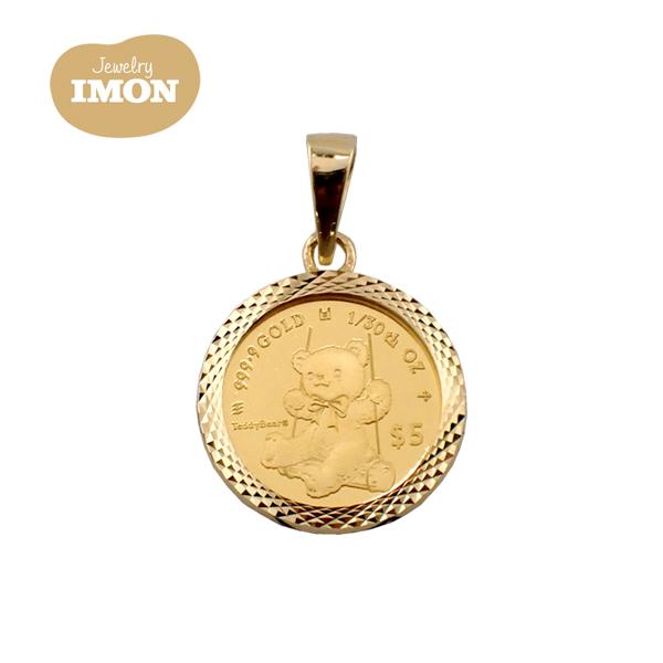 新品」純金 K24 テディベア 2025年 コイン 1/30oz K18 枠 ペンダント