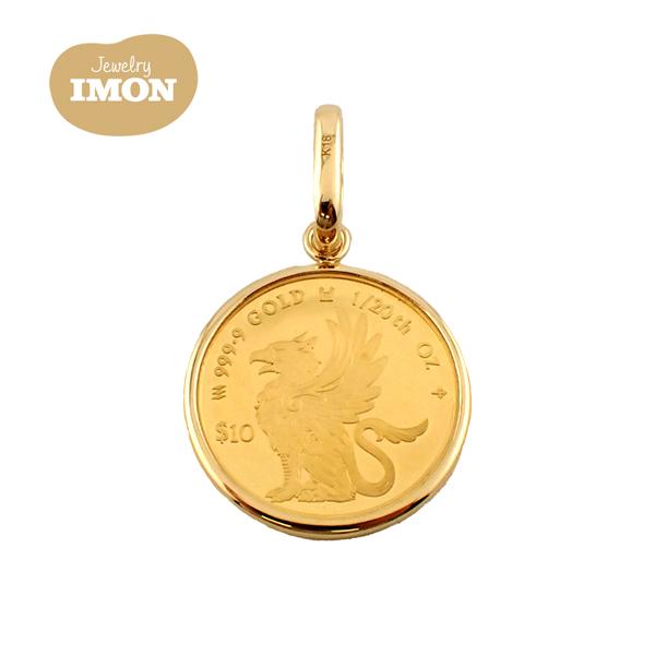 新品」純金 K24 グリフィン 2025年 コイン 1/20oz K18 枠 ペンダント