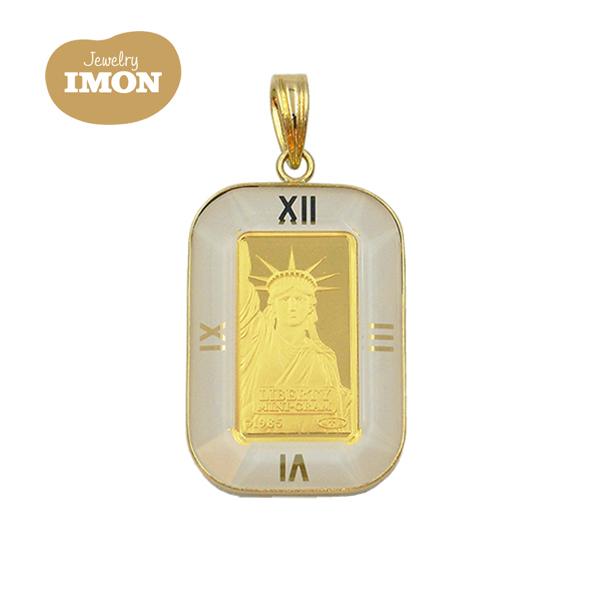 K18YG枠 インゴット ペンダント 