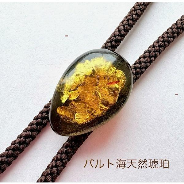 天然琥珀 ループタイ バルト海産高級天然琥珀 メンズ琥珀 送料無料 