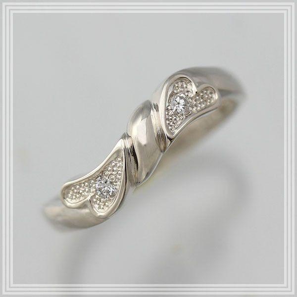 結婚指輪 プラチナ レディース 単品 シンプル PT900 ハート リボン 