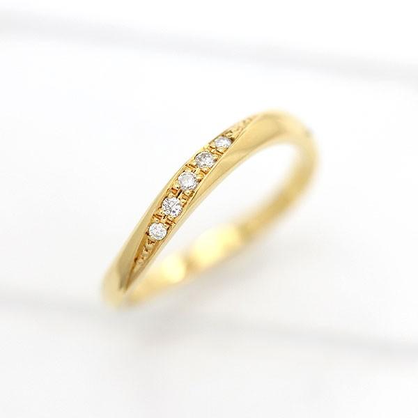 結婚指輪 マリッジリング K10YG イエローゴールド ダイヤモンド 0.05ct  